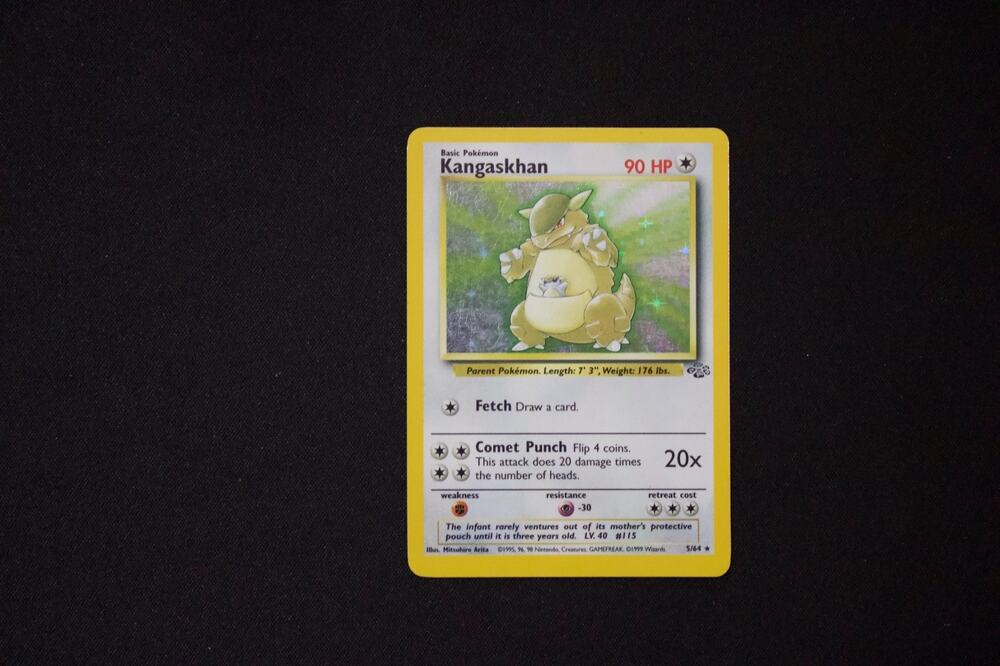 Kangaskhan Holo Rare 5/64 Jungle Vintage Pokemon Card LP EX Unlimited WOTC